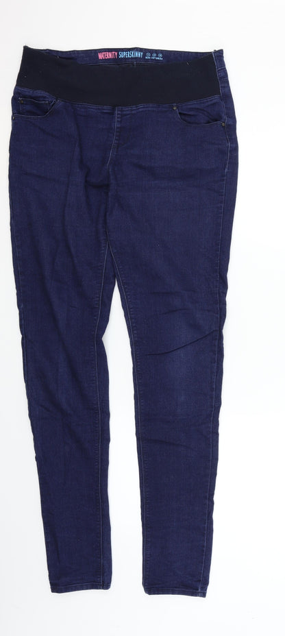 Womens UK Size 12 deniem & co Regular Fit  Blue Trousers