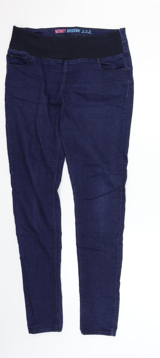 Womens UK Size 12 deniem & co Regular Fit  Blue Trousers