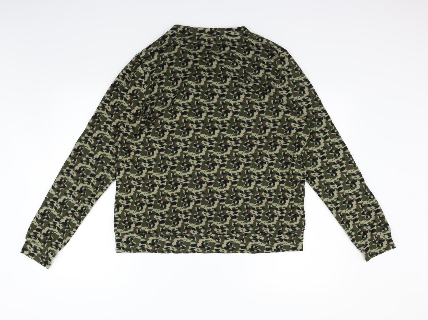 QED London Womens Green Geometric  Pullover Jumper Size L  - heart jewels