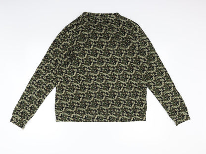 QED London Womens Green Geometric  Pullover Jumper Size L  - heart jewels
