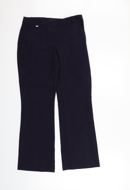 Womens UK Size 10 M&Co Regular Fit  Blue Trousers
