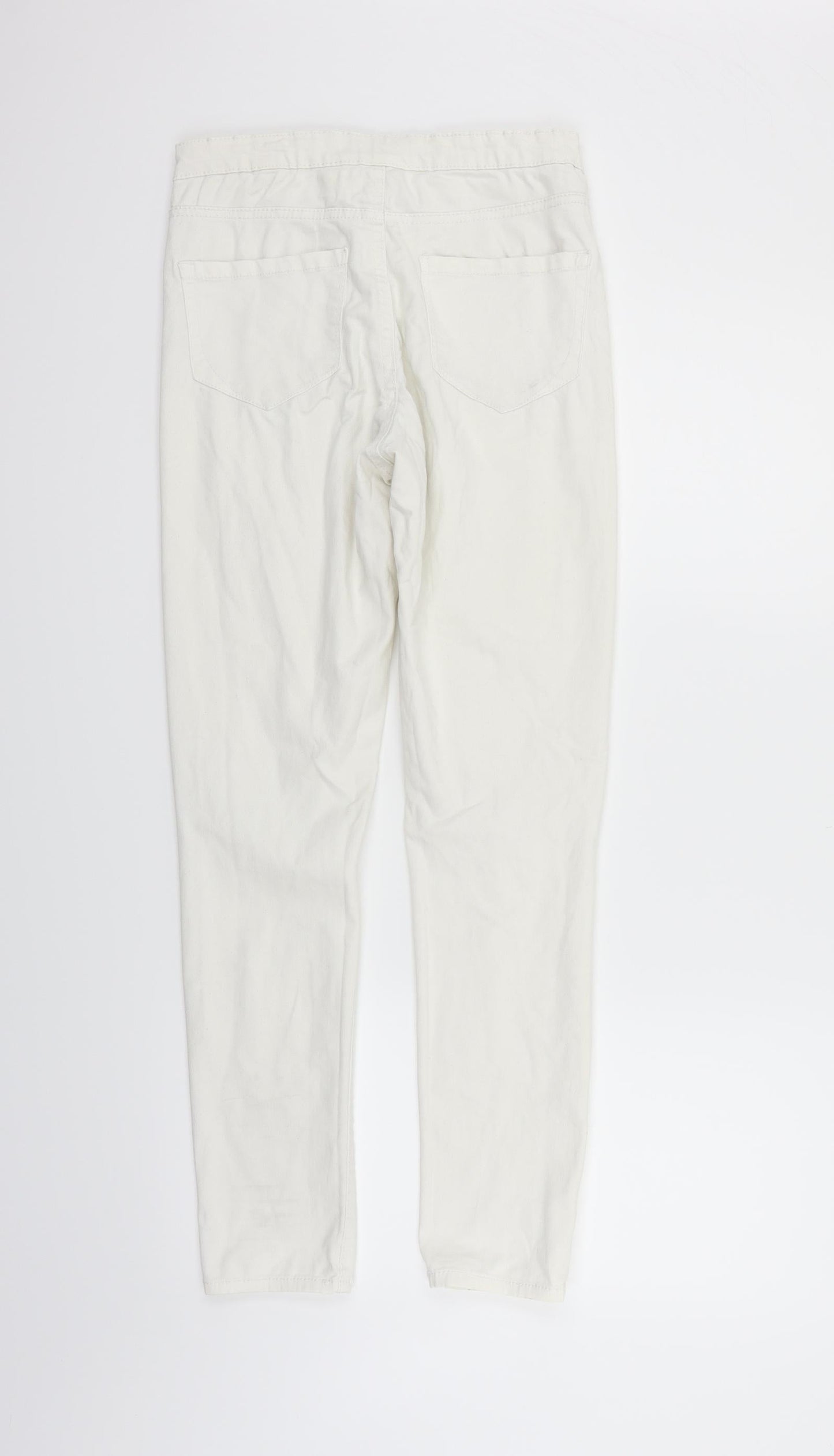 Womens UK Size 10 deniem & co Regular Fit  White Trousers