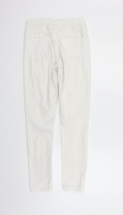 Womens UK Size 10 deniem & co Regular Fit  White Trousers