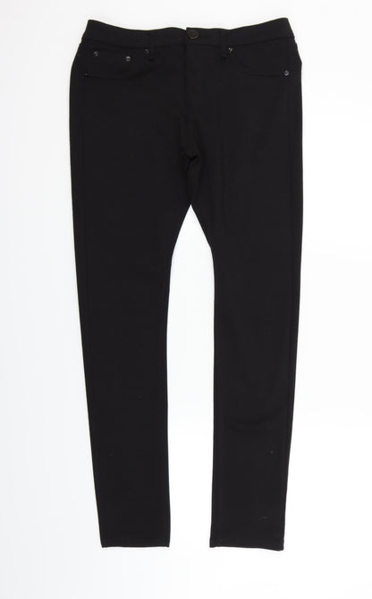 Womens UK Size 14 deniem & co Regular Fit  Black Trousers