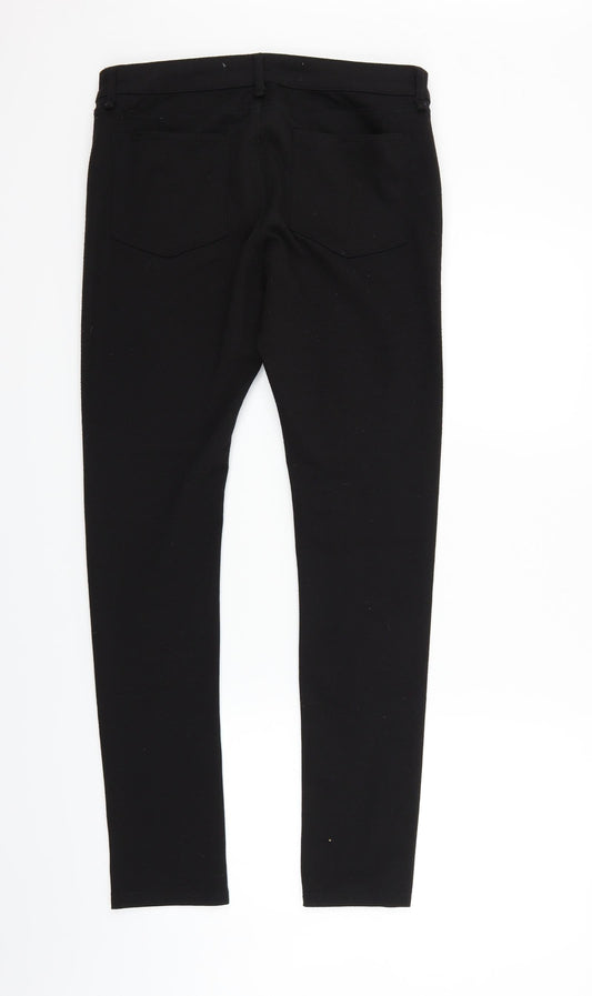 Womens UK Size 14 deniem & co Regular Fit  Black Trousers