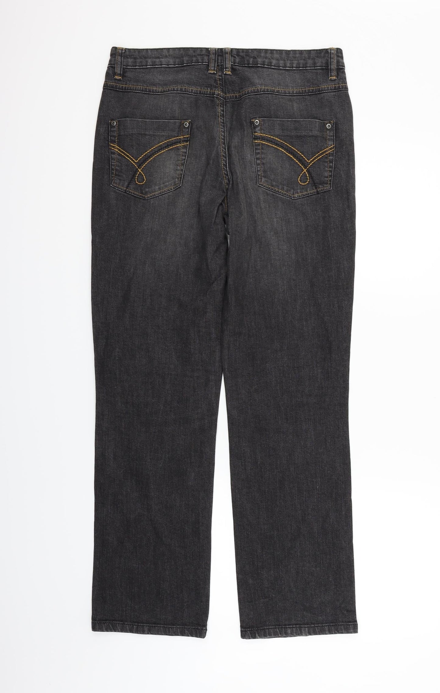 Womens UK Size 12 Papaya Regular Fit  Black Trousers