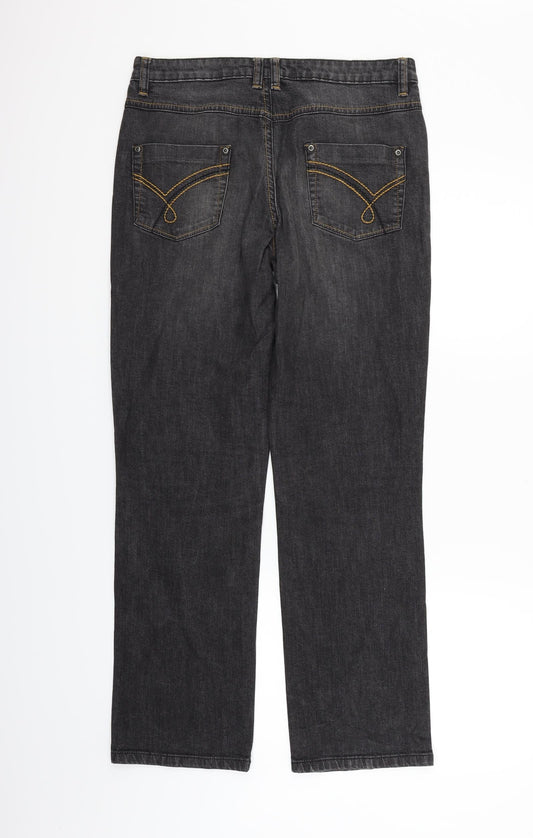 Womens UK Size 12 Papaya Regular Fit  Black Trousers