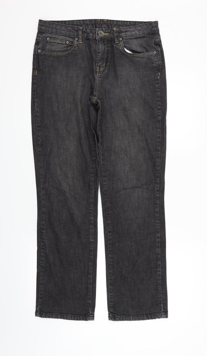 Womens UK Size 12 Papaya Regular Fit  Black Trousers