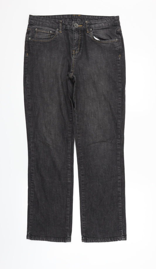 Womens UK Size 12 Papaya Regular Fit  Black Trousers