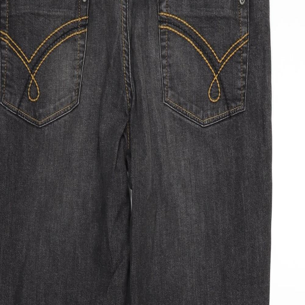Womens UK Size 12 Papaya Regular Fit  Black Trousers