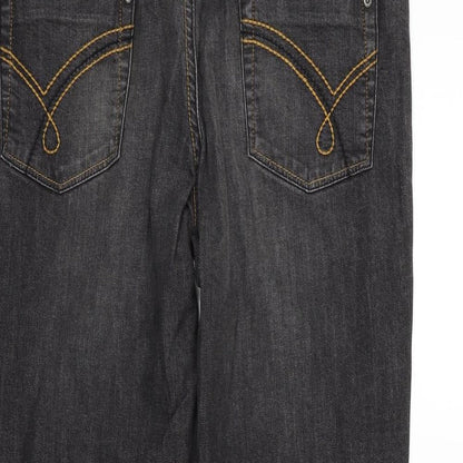 Womens UK Size 12 Papaya Regular Fit  Black Trousers