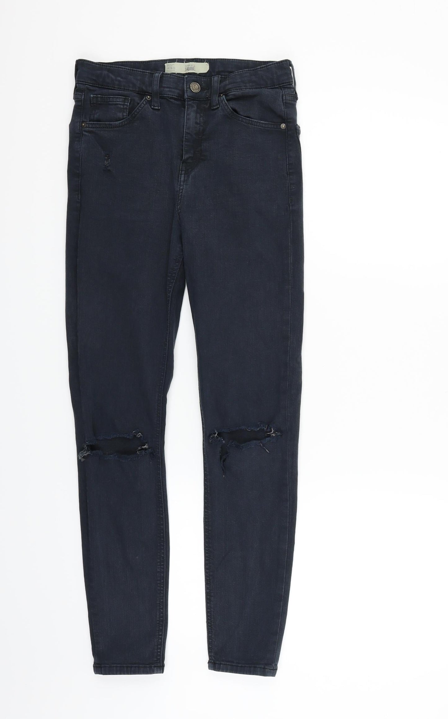 Womens UK Size S Topshop Regular Fit  Black Trousers