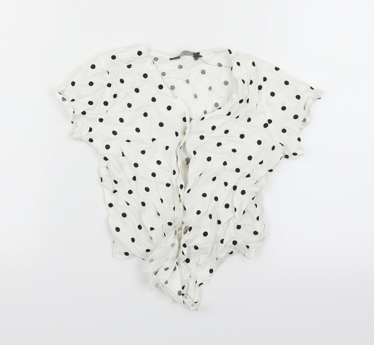 Primark Girls White Polka Dot  Basic Blouse Size 8-9 Years