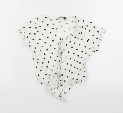 Primark Girls White Polka Dot  Basic Blouse Size 8-9 Years