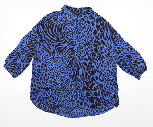 Womens UK Size 6 NEXT Blue Basic Button-Up