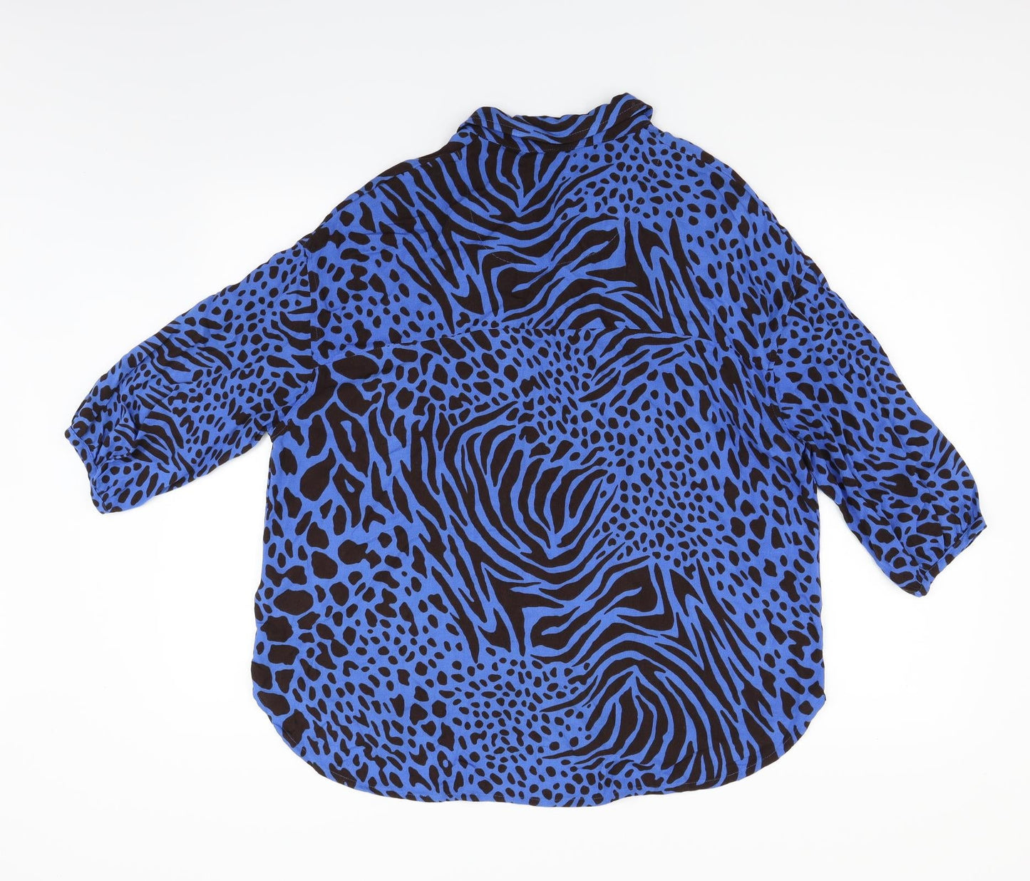 Womens UK Size 6 NEXT Blue Basic Button-Up
