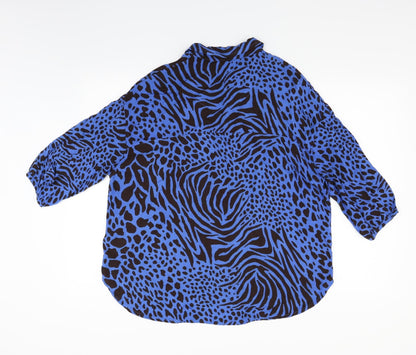 Womens UK Size 6 NEXT Blue Basic Button-Up