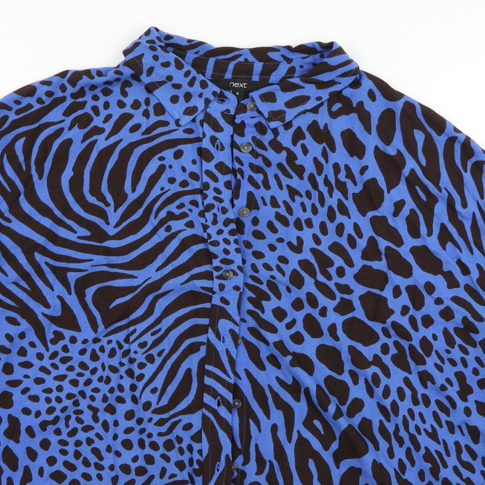 Womens UK Size 6 NEXT Blue Basic Button-Up