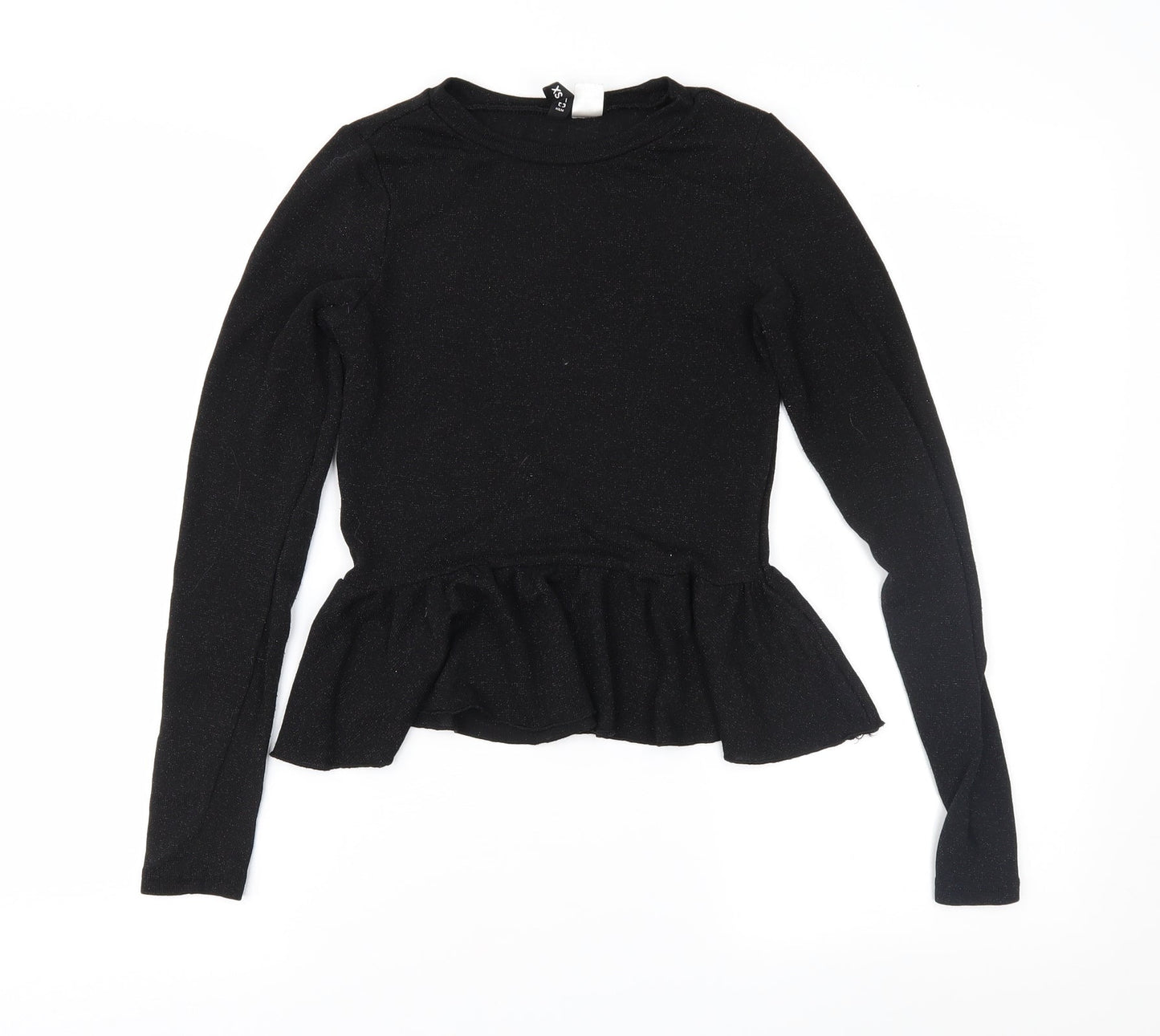 Womens UK Size XS Divided Black Basic Blouse