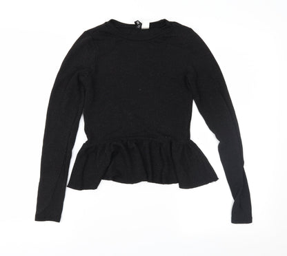 Womens UK Size XS Divided Black Basic Blouse