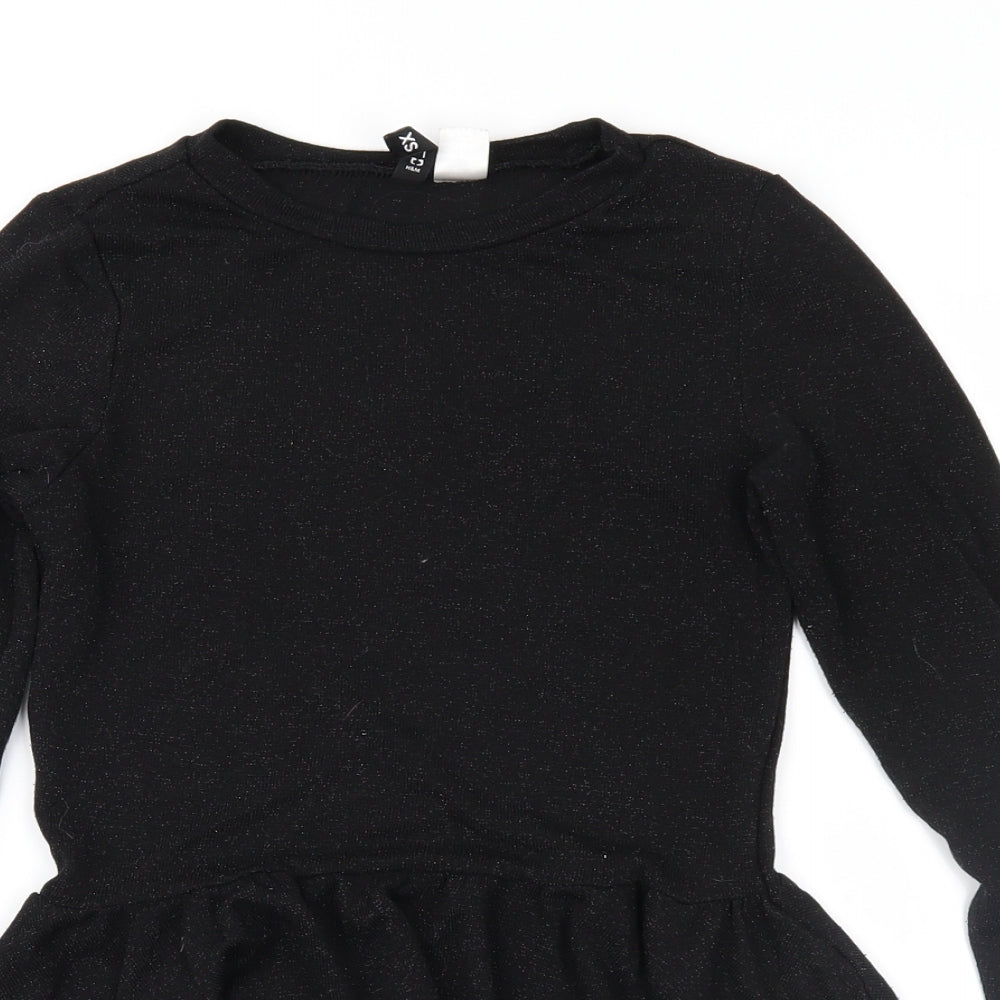 Womens UK Size XS Divided Black Basic Blouse