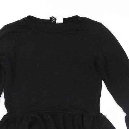 Womens UK Size XS Divided Black Basic Blouse