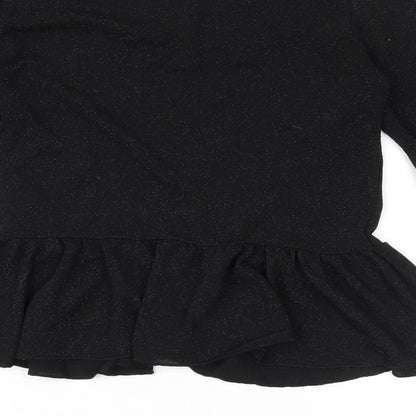 Womens UK Size XS Divided Black Basic Blouse