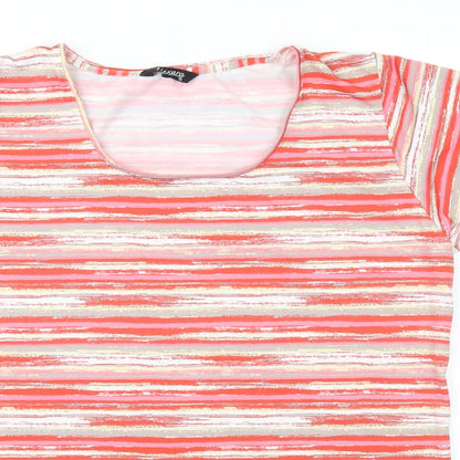 Alexara Womens Pink Geometric  Basic Blouse Size 16