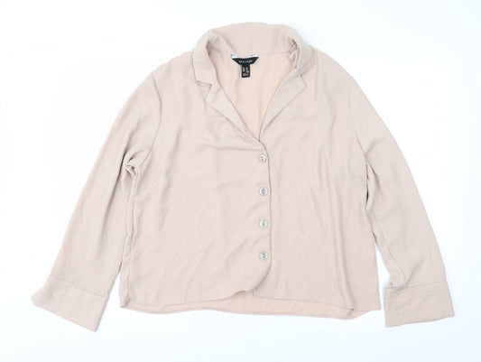 Womens UK Size 14 New Look Beige Basic Blouse