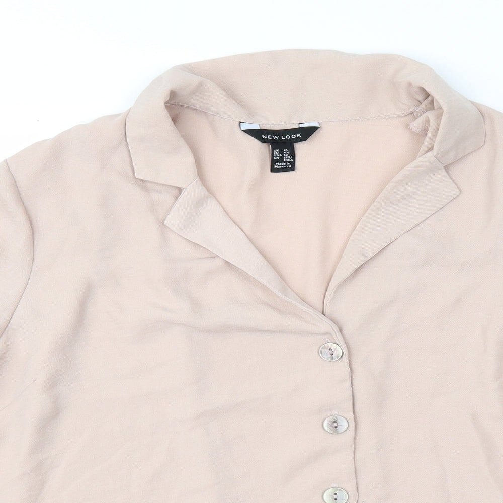Womens UK Size 14 New Look Beige Basic Blouse