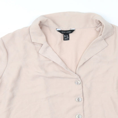Womens UK Size 14 New Look Beige Basic Blouse