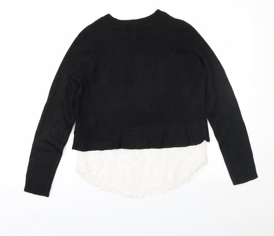 Divided Womens Black  Knit Pullover Jumper Size XS