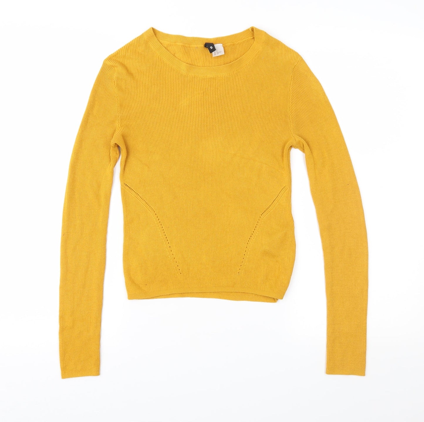 Divided Womens Yellow  Knit Pullover Jumper Size S