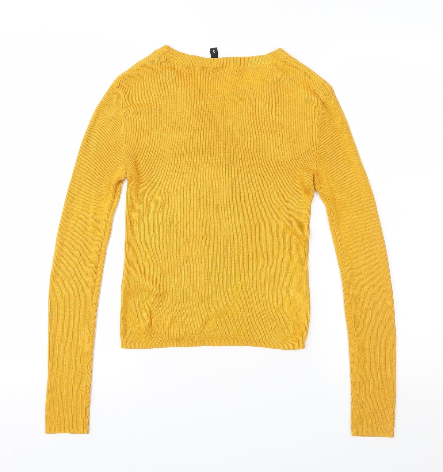 Divided Womens Yellow  Knit Pullover Jumper Size S