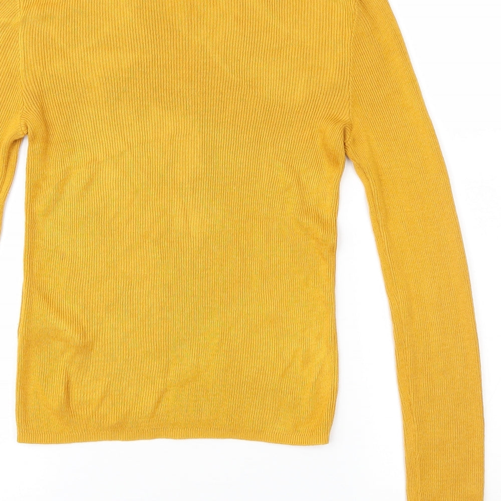 Divided Womens Yellow  Knit Pullover Jumper Size S