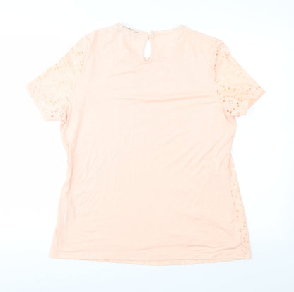 Womens UK Size 16 Dorothy Perkins Pink Basic T-Shirt