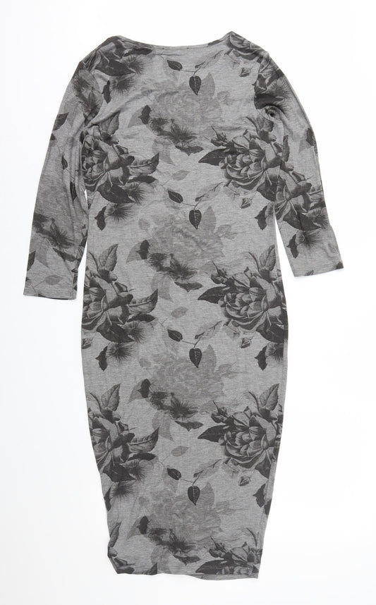 NEXT Womens Grey Floral  Sheath  Size 10
