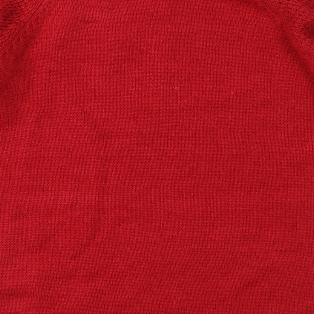 Next Womens Red  Knit Pullover Jumper Size 10