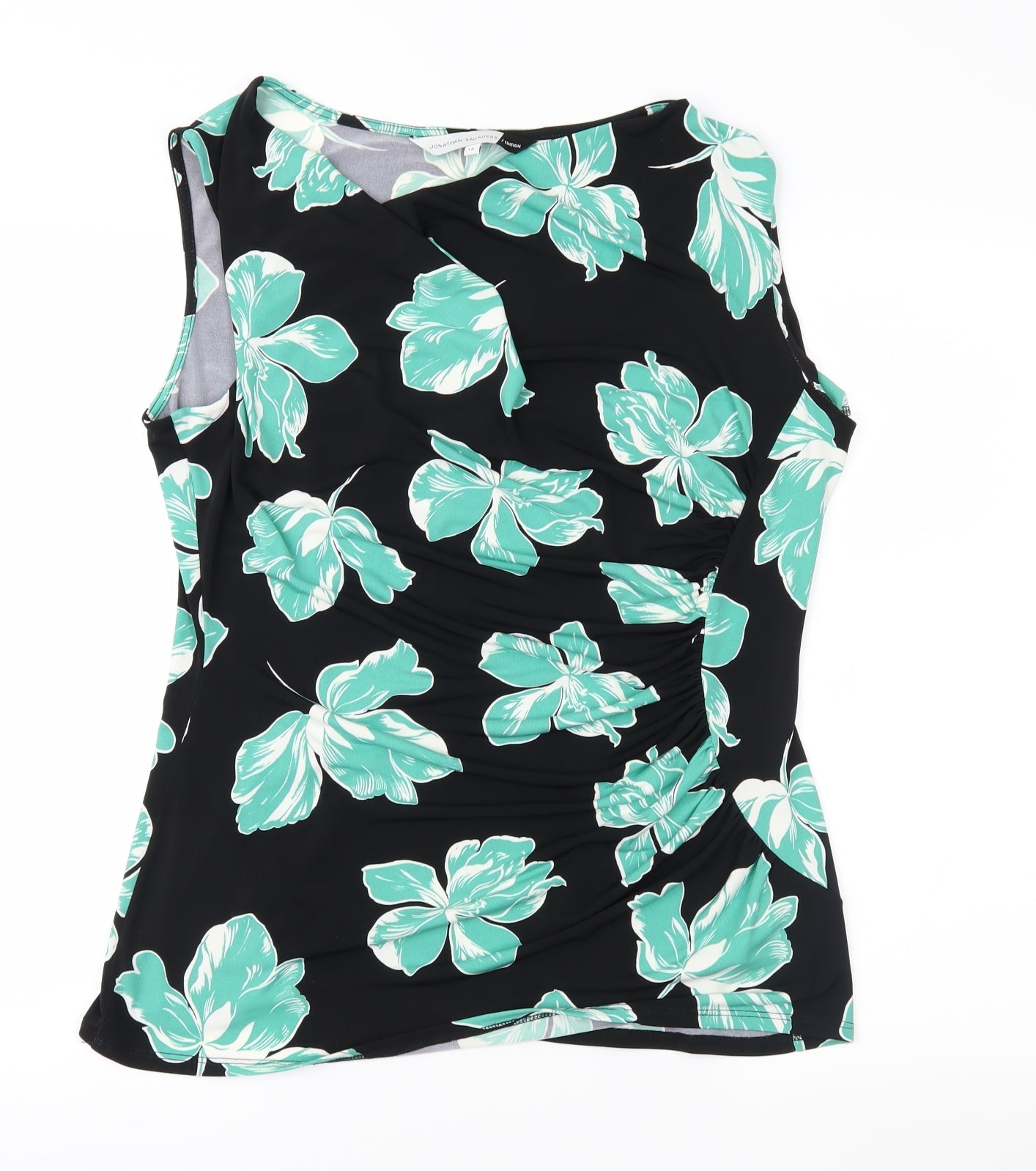 Jonathan Saunders Womens Black Floral  Basic Blouse Size 16