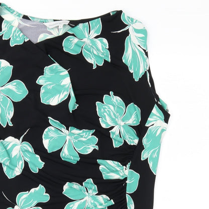 Jonathan Saunders Womens Black Floral  Basic Blouse Size 16
