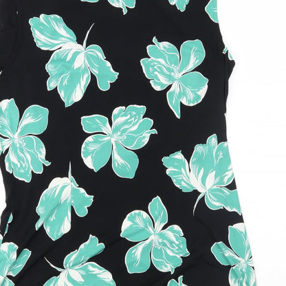 Jonathan Saunders Womens Black Floral  Basic Blouse Size 16
