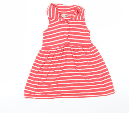 NEXT Girls Red Striped Jersey Fit & Flare  Size 18-24 Months