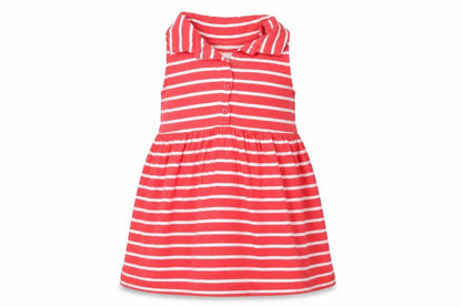 Front view of Next girls’ red striped jersey fit & flare, size 18-24, months
