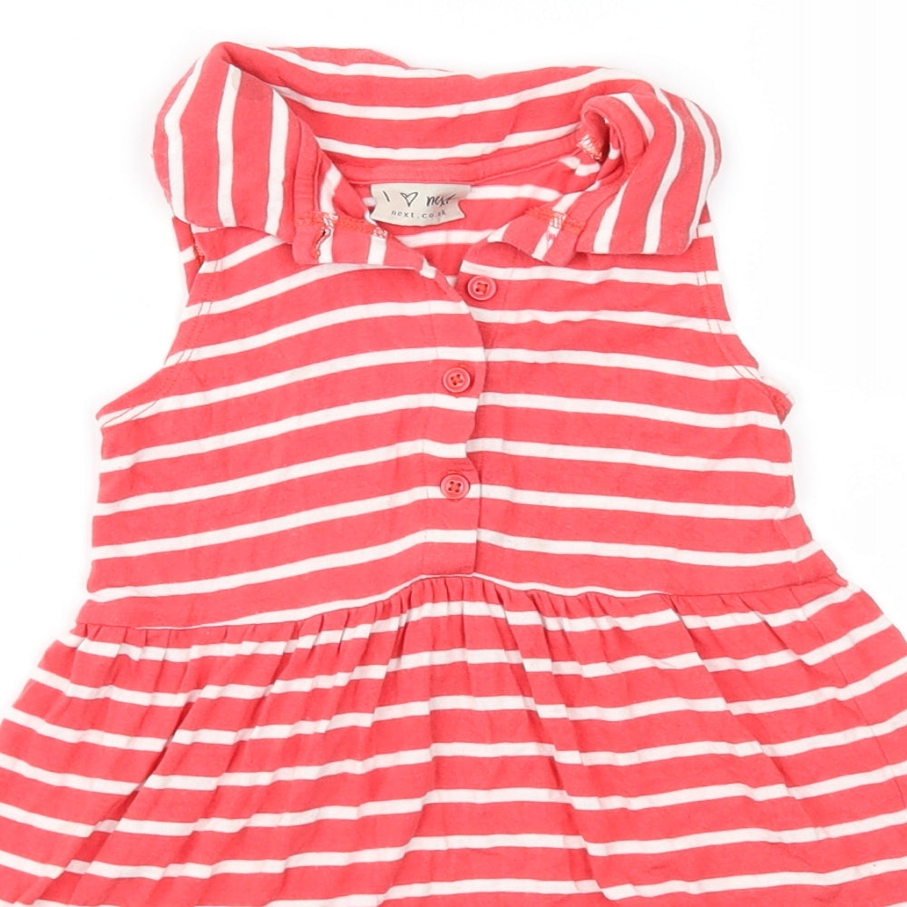 NEXT Girls Red Striped Jersey Fit & Flare  Size 18-24 Months
