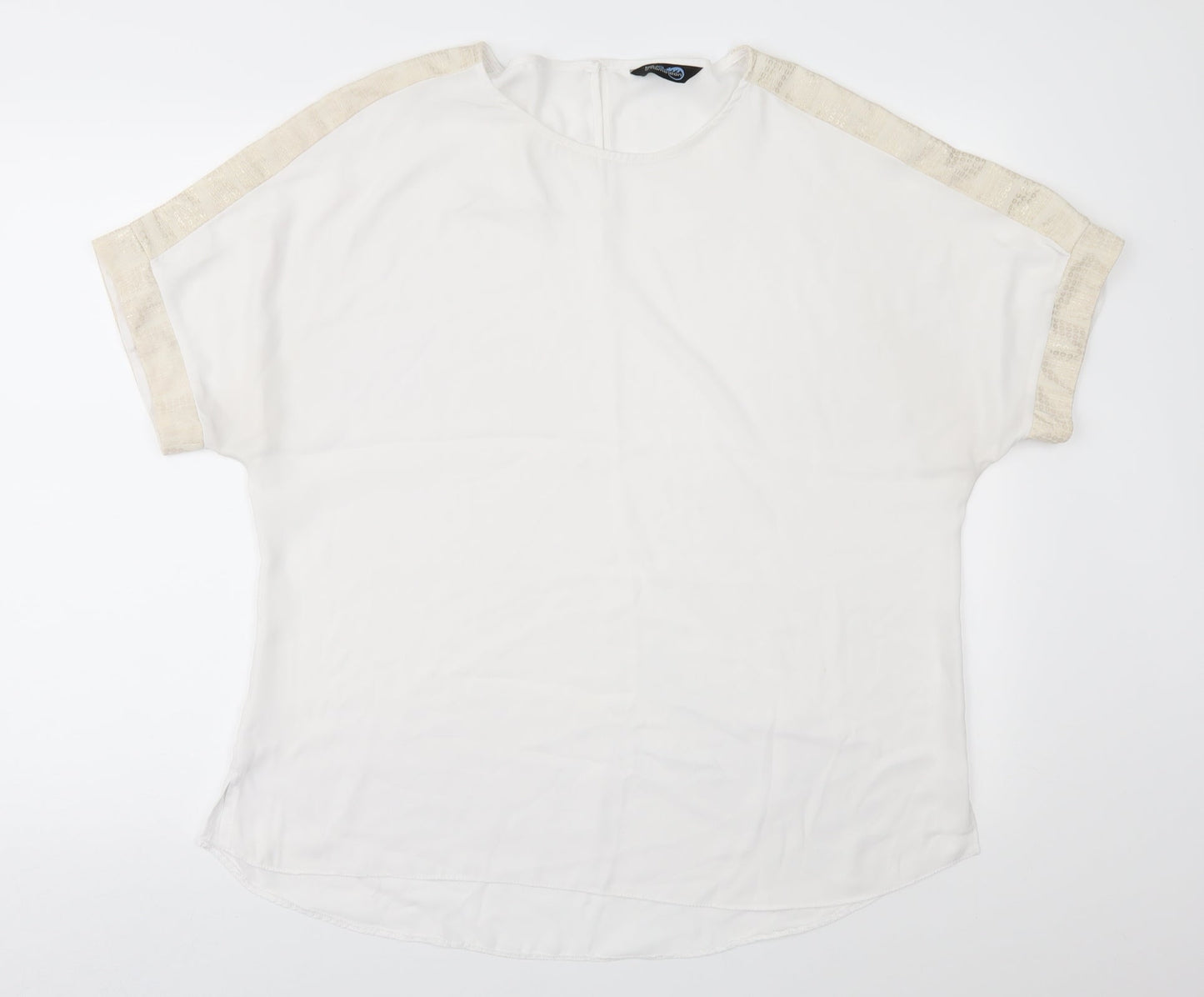 Womens UK Size 16 Blue Chameleon White Basic Blouse