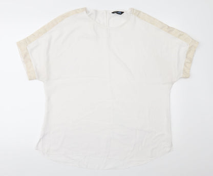 Womens UK Size 16 Blue Chameleon White Basic Blouse