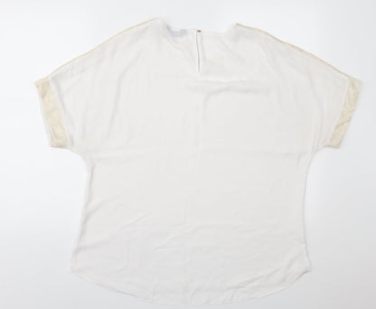Womens UK Size 16 Blue Chameleon White Basic Blouse