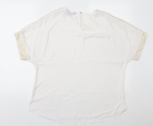 Womens UK Size 16 Blue Chameleon White Basic Blouse