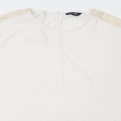 Womens UK Size 16 Blue Chameleon White Basic Blouse