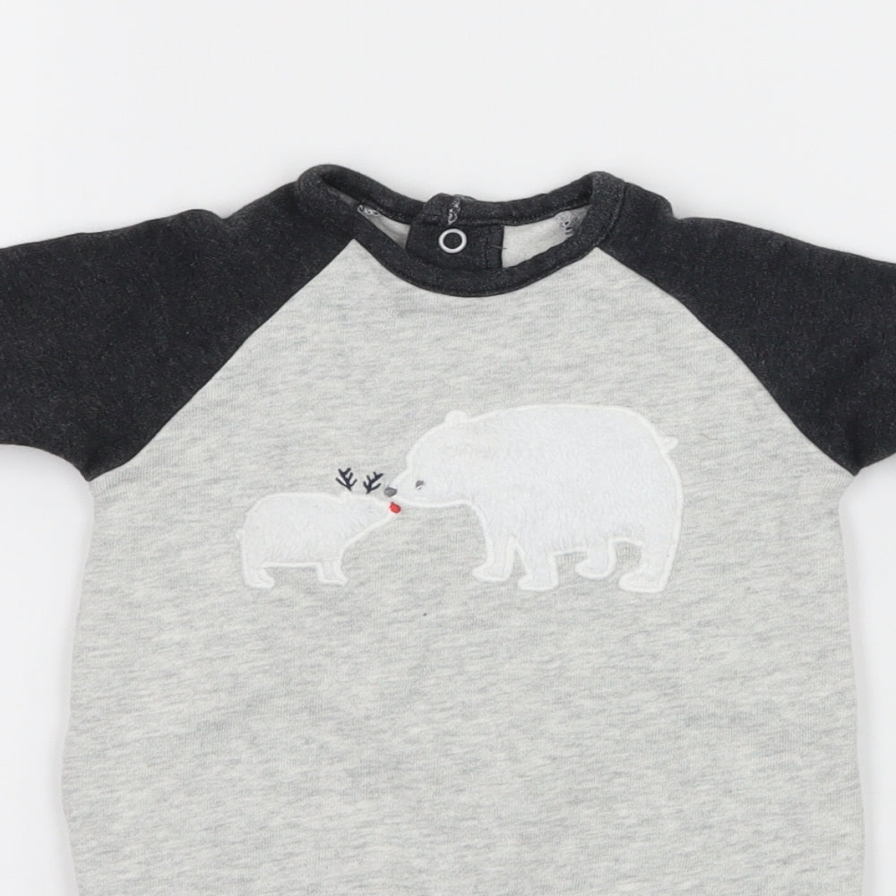 Matalan Baby Grey Geometric Jersey Babygrow One-Piece Size 0-3 Months  - Polar Bear